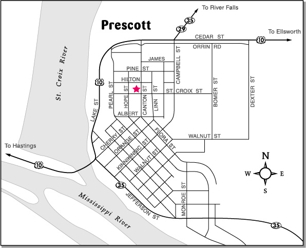 map of Prescott, Wisconsin